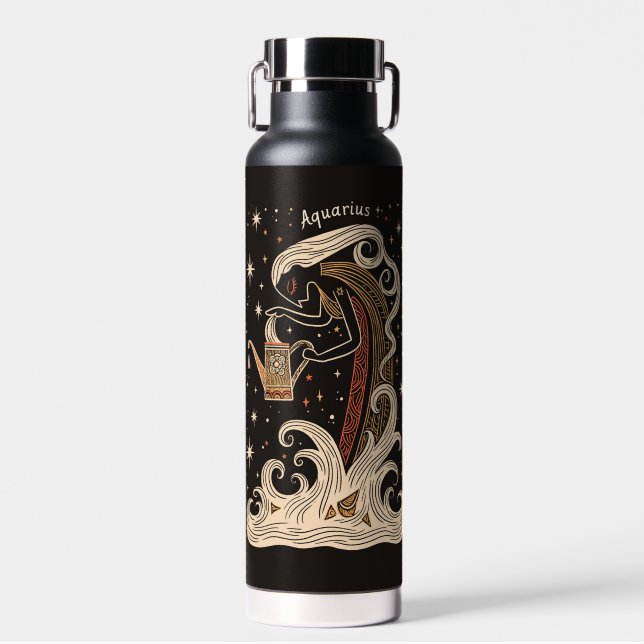 Wasserflasche Aquarius Celestial Zodiac Art Trinkflasche (Vorne)