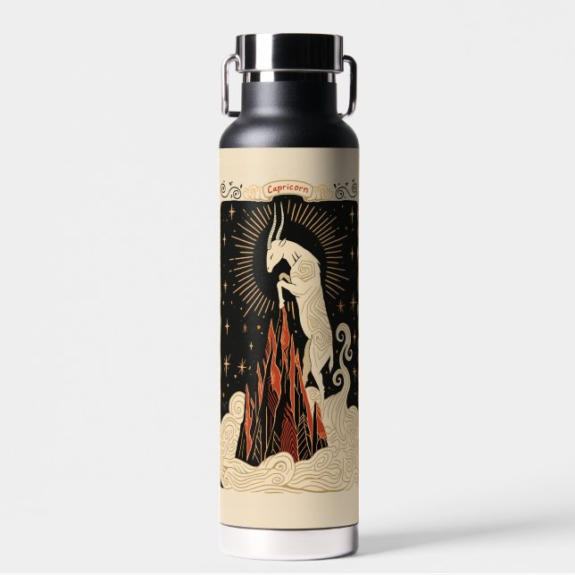 Wasserflasche Capricorn Celestial Zodiac Art Trinkflasche (Vorne)