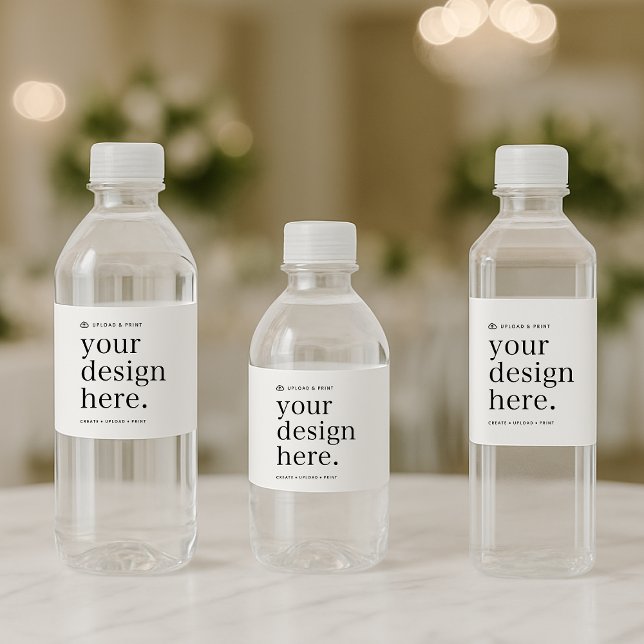 Wasserflasche - Design-Upload kennzeichnen Wasserflaschenetikett (Versatile water bottle label wraps for business, weddings, special occasion events & more!)