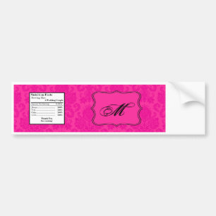 Wasserflasche Etikett Hot Pink Blade Damaske Schnü Autoaufkleber