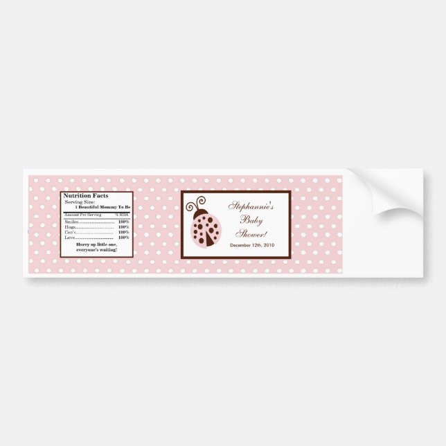 Wasserflasche Etikett Rosa Ladybug Autoaufkleber (Vorne)