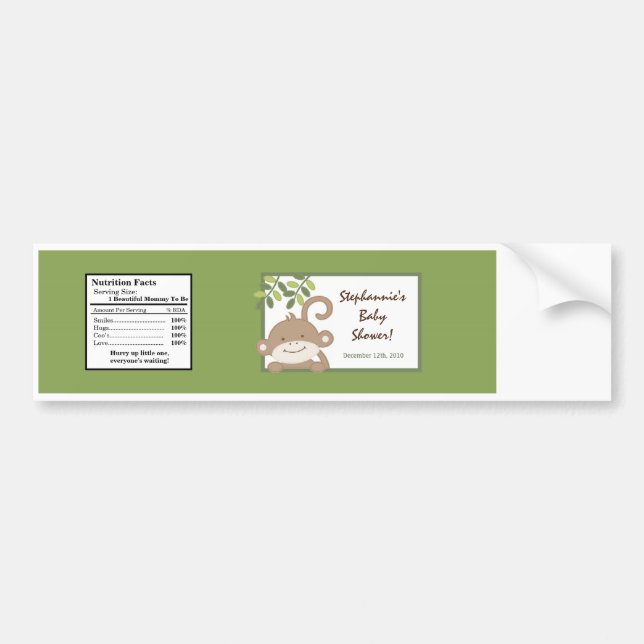 Wasserflasche Etikett Safari Jungle Affe Grün Autoaufkleber (Vorne)