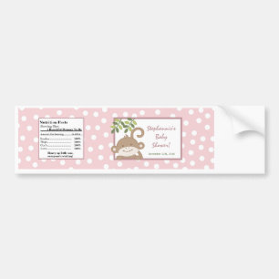 Wasserflasche Etikett Safari Rosa Dschungel Affe G Autoaufkleber