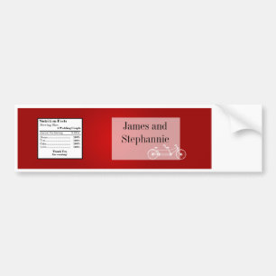 Wasserflasche Etikett Whimsical Red Double Bike Autoaufkleber