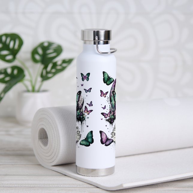 Wasserflasche | Fairycore Blumenisolierte Flasche (Yoga)