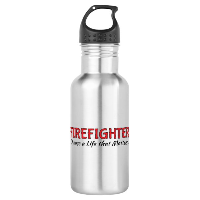 Wasserflasche: Feuerwehrmann Edelstahlflasche (Vorderseite)