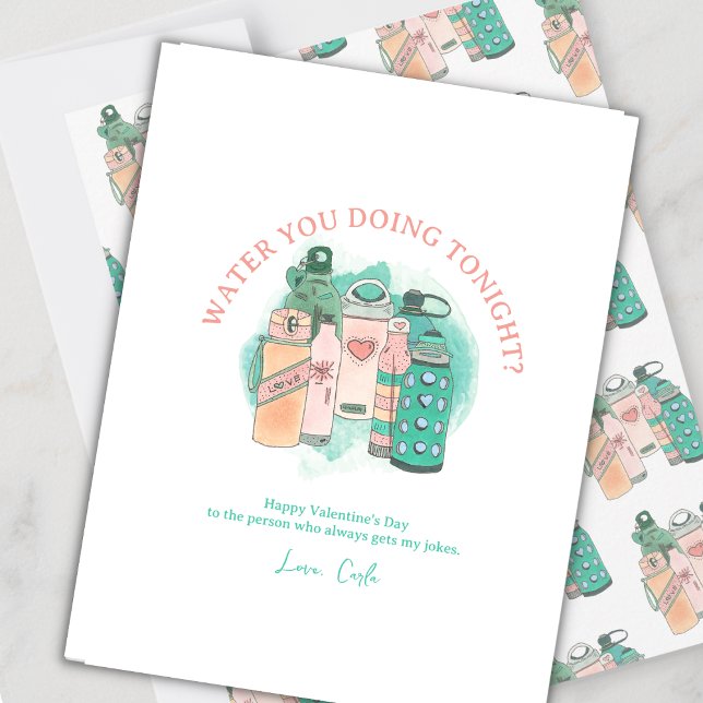 Wasserflasche Funny Valentine's Day Card Feiertagskarte (Von Creator hochgeladen)