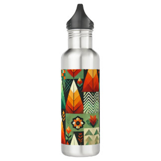 Wasserflasche für Autumn Geometric Muster Edelstahlflasche