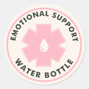 Wasserflasche für emotionale Unterstützung Runder Aufkleber
