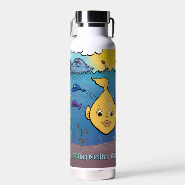 Wasserflasche - Goldie Fisch - Buellton.Art Trinkflasche (Vorne)