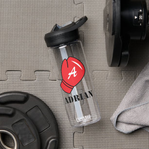 Wasserflasche mit Boxhandschuh-Logo monogrammiert Trinkflasche