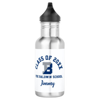 Wasserflasche mit dem Logo der Baldwin School