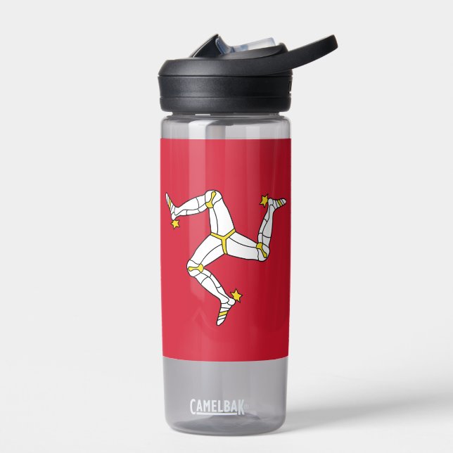 Wasserflasche mit der Flagge der Insel Man, Großbr Trinkflasche (Links)