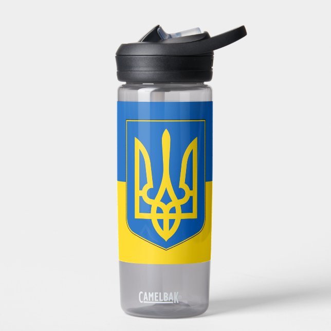 Wasserflasche mit der Flagge der Ukraine Trinkflasche (Links)