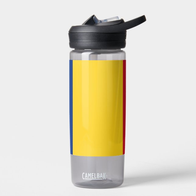 Wasserflasche mit der Flagge Rumäniens Trinkflasche (Links)