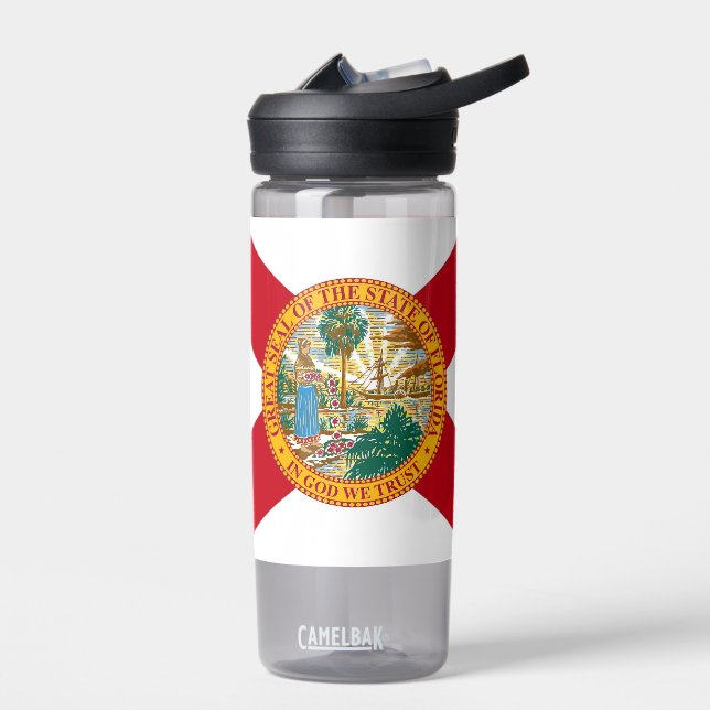 Wasserflasche mit der Flagge von Florida Staat, US Trinkflasche (Links)
