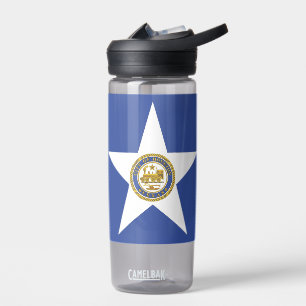 Wasserflasche mit der Flagge von Houston City, USA Trinkflasche