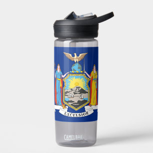 Wasserflasche mit der Flagge von New York, USA Trinkflasche