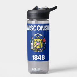 Wasserflasche mit der Flagge von Wisconsin, USA Trinkflasche