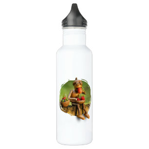 Wasserflasche mit Eichelf im Wald Edelstahlflasche