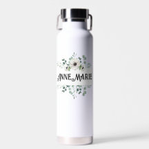 Wasserflasche mit Eukalyptus und Anemondesign