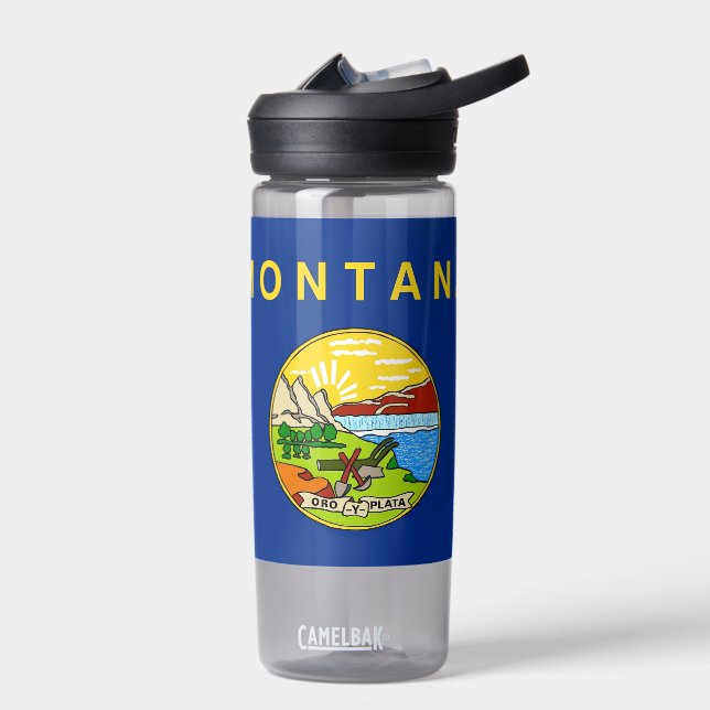 Wasserflasche mit Fahne von Montana, USA Trinkflasche (Links)