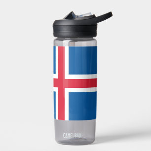 Wasserflasche mit Flagge Islands Trinkflasche