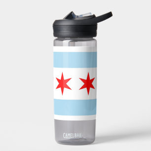 Wasserflasche mit Flagge von Chicago City, USA Trinkflasche