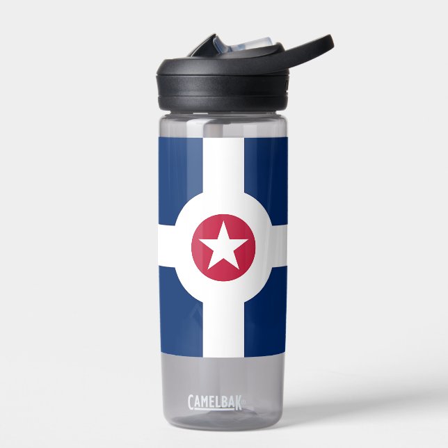 Wasserflasche mit Flagge von Indianapolis, USA Trinkflasche (Links)