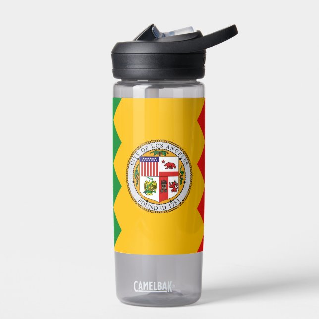 Wasserflasche mit Flagge von Los Angeles, USA Trinkflasche (Links)