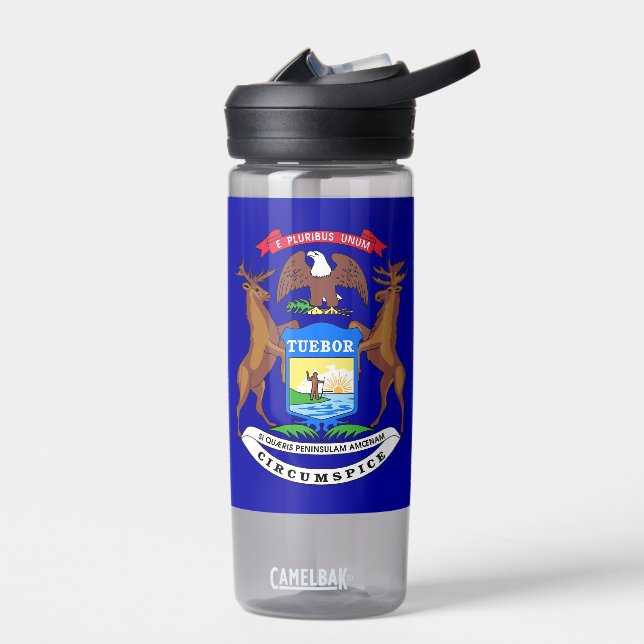 Wasserflasche mit Flagge von Michigan, USA Trinkflasche (Links)