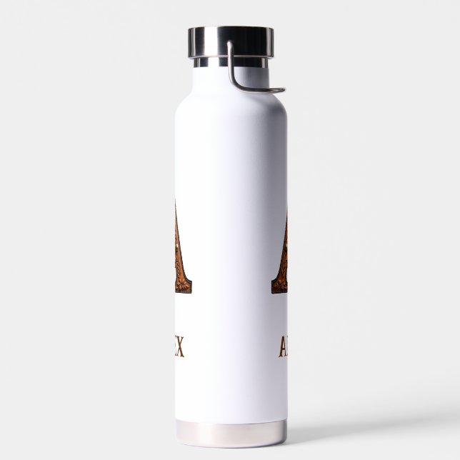 Wasserflasche mit geprägtem Leder Western Monogram Trinkflasche (Links)