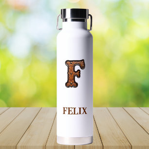 Wasserflasche mit geprägtem Leder Western Monogram Trinkflasche
