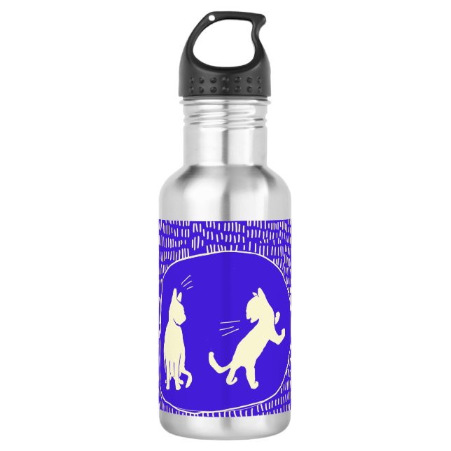 Wasserflasche mit Katzen-Design (Vorderseite)