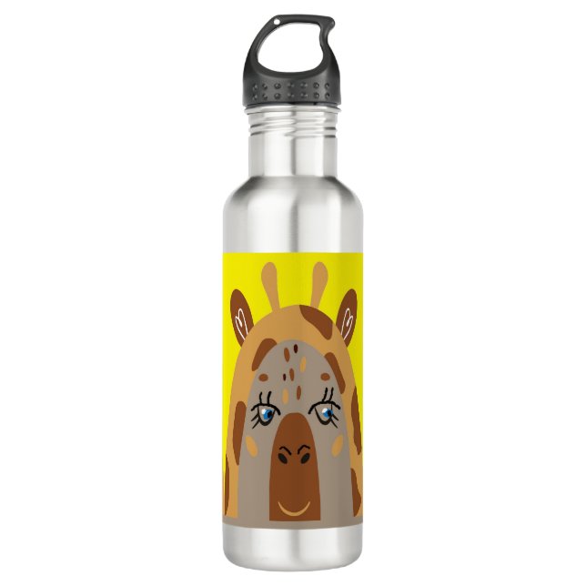 Wasserflasche mit komischer Giraffe Edelstahlflasche (Vorderseite)