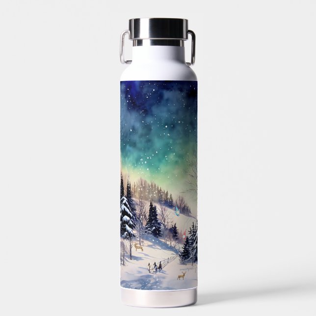 Wasserflasche mit Landschaftlichen Wintergärten &  Trinkflasche (Vorne)