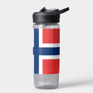 Wasserflasche mit norwegischer Flagge Trinkflasche