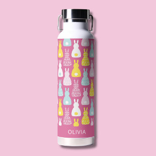 Wasserflasche mit rosa Häschen Muster Trinkflasche