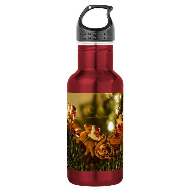 Wasserflasche mit Santa und Rentier (Vorderseite)