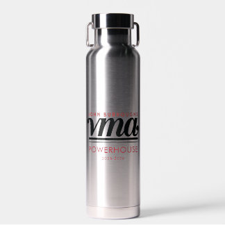 Wasserflasche mit schwarzem kursivem Namen, Telefo Trinkflasche