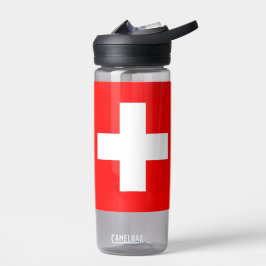 Wasserflasche mit Schweizer Flagge Trinkflasche