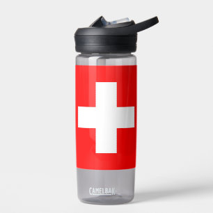 Wasserflasche mit Schweizer Flagge Trinkflasche