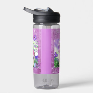 Wasserflasche mit trendy Young Girl mit Butterfl Trinkflasche