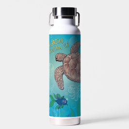 Wasserflasche - Schildkröte schwimmen - Buellton.A Trinkflasche