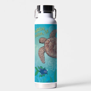 Wasserflasche - Schildkröte schwimmen - Buellton.A Trinkflasche