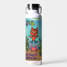 Wasserflasche - Scuba Cat - Buellton.Art