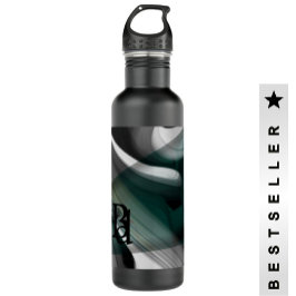 Wasserflasche Trend Abstrakt Black Green Emerald Edelstahlflasche