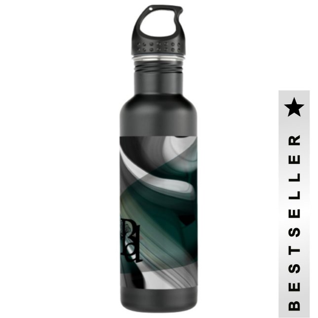 Wasserflasche Trend Abstrakt Black Green Emerald Edelstahlflasche (Von Creator hochgeladen)