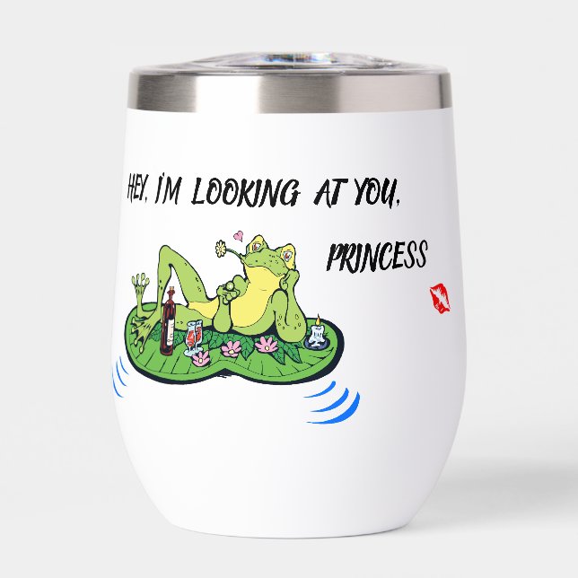 Wasserflasche Valentinstag Sonnige Liebe Kiss Frog (Vorderseite)