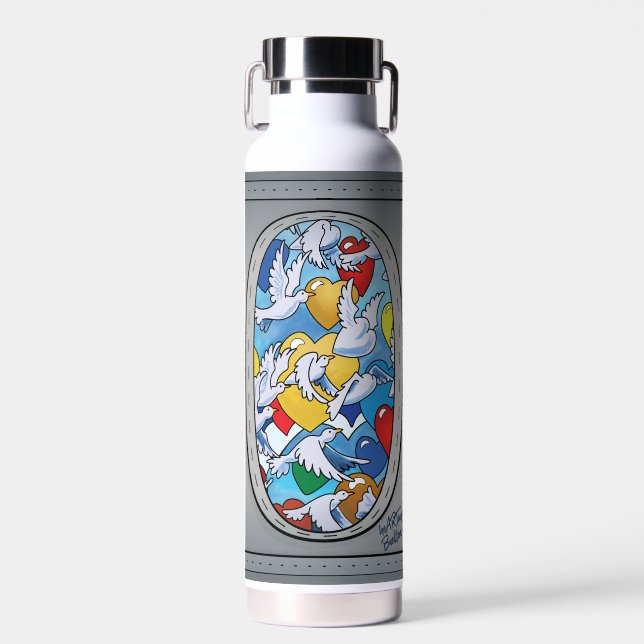 Wasserflasche - Vögel in die Liebe Trinkflasche (Vorne)